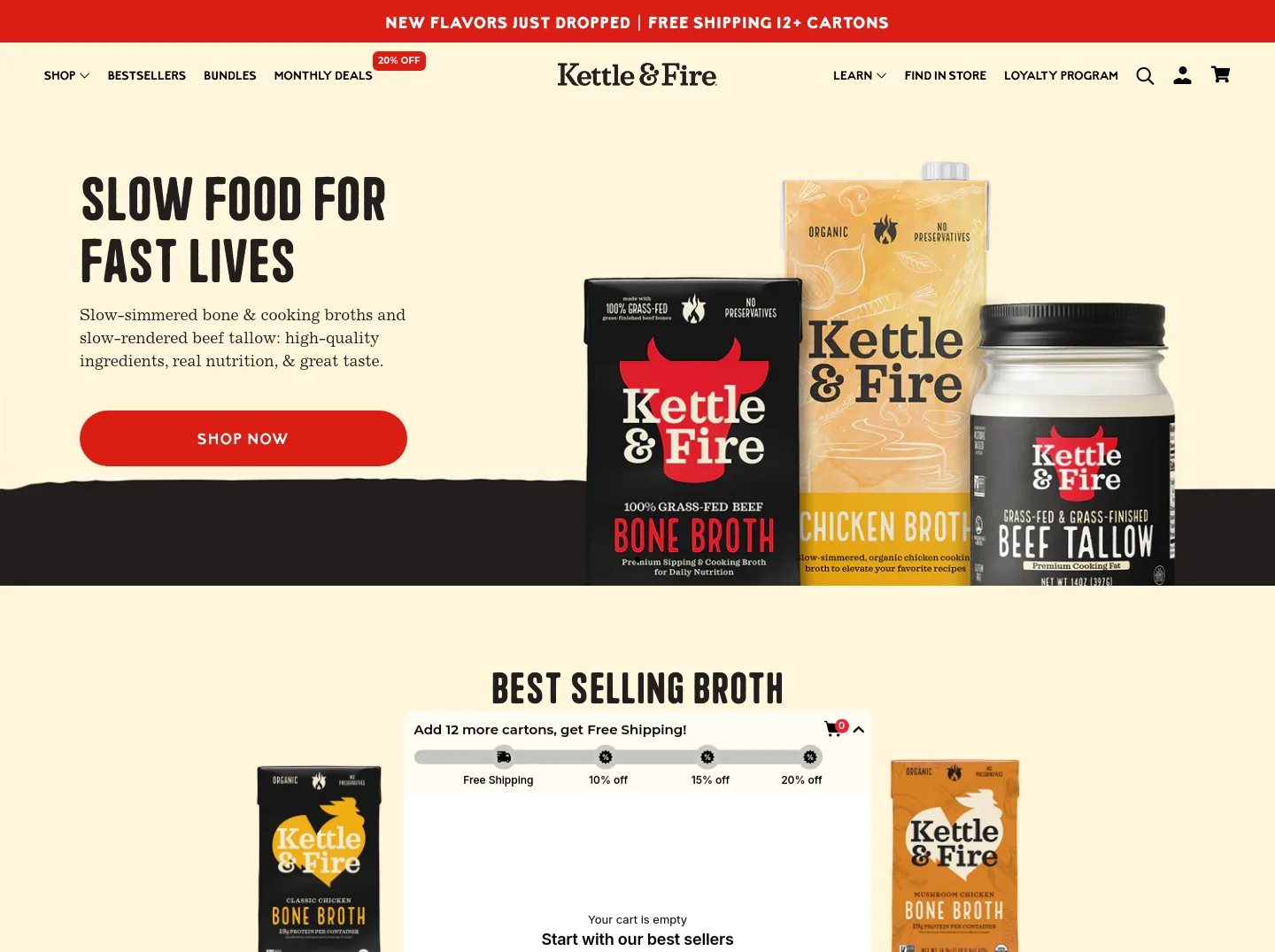 kettleandfire.com — a measured funnel