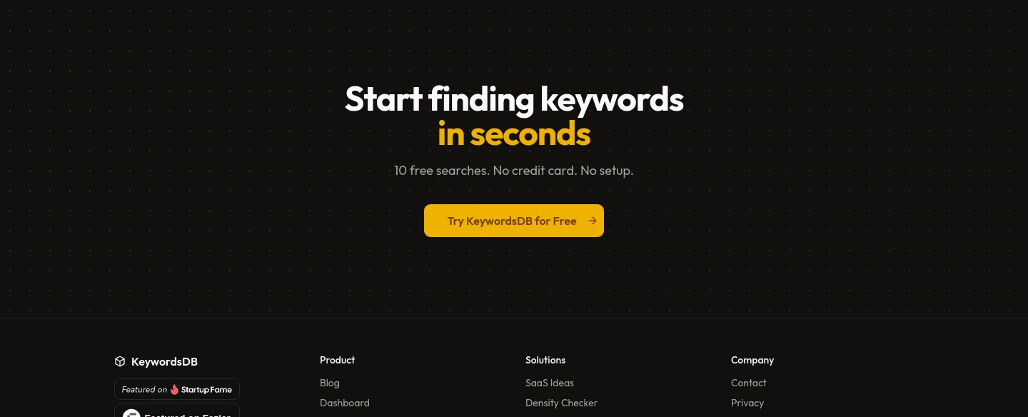 keywordsdb.com — a real CTA section