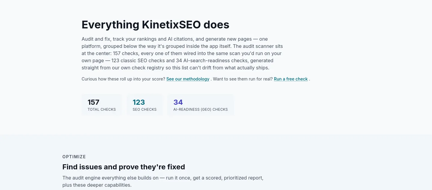kinetixseo.com Hero section