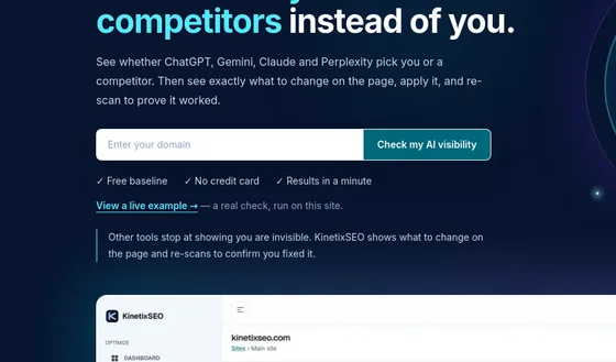 No credit card element from kinetixseo.com
