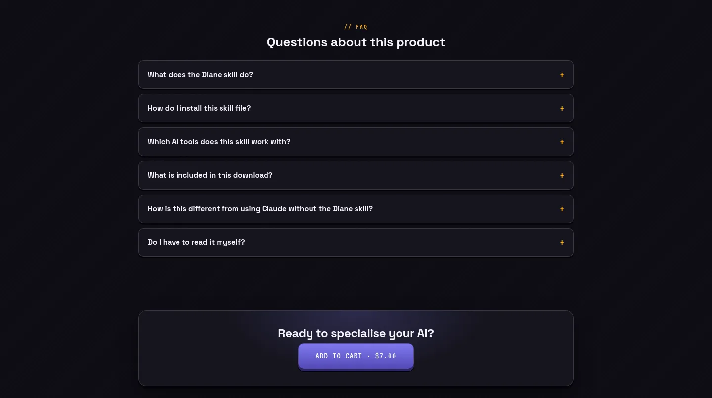 kissmyskills.com — a real FAQ section