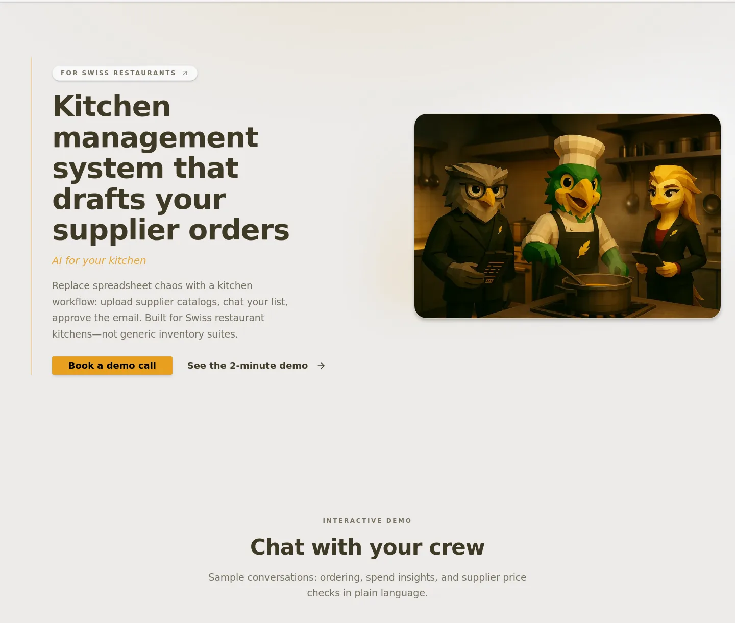 kitchen.goldcrew.ai — Hero