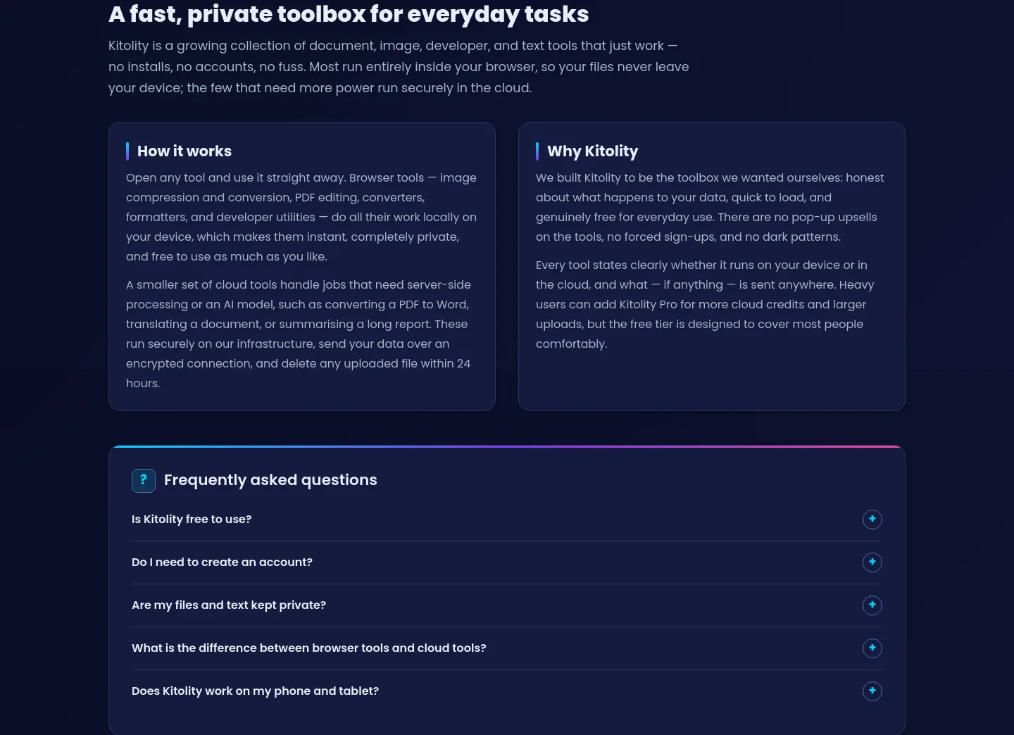 kitolity.com — FAQ