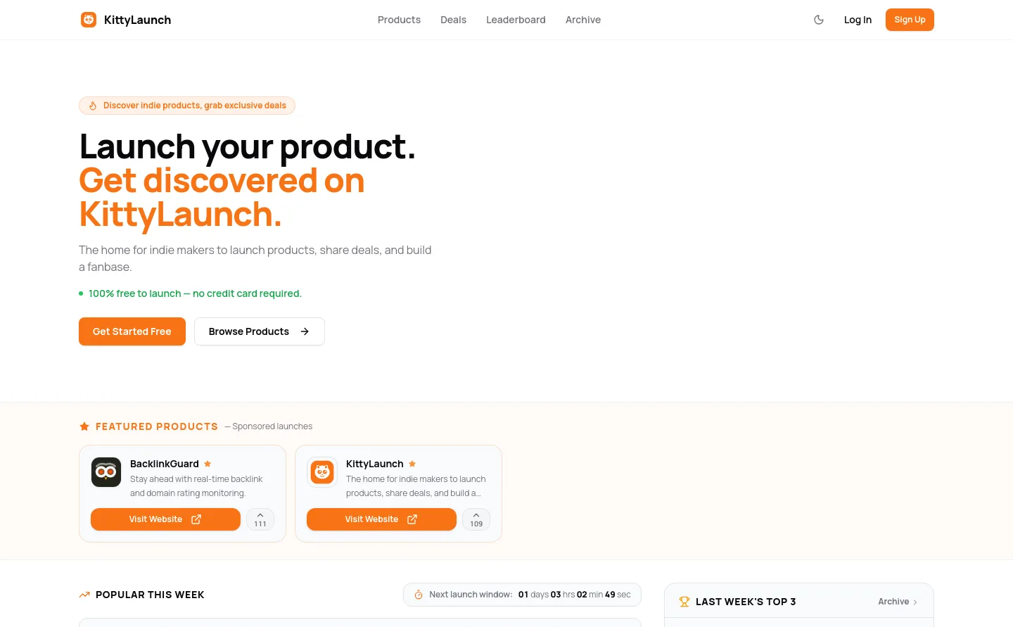 kittylaunch.com — a measured funnel