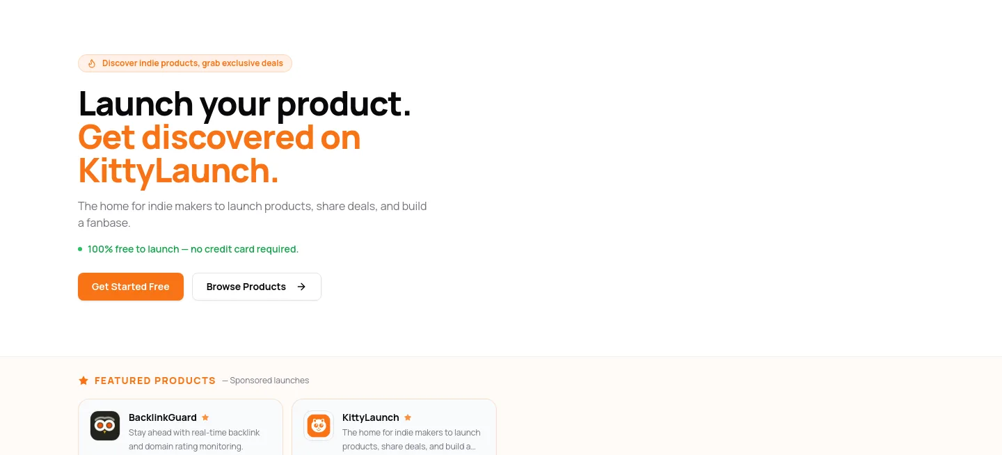 kittylaunch.com Hero section