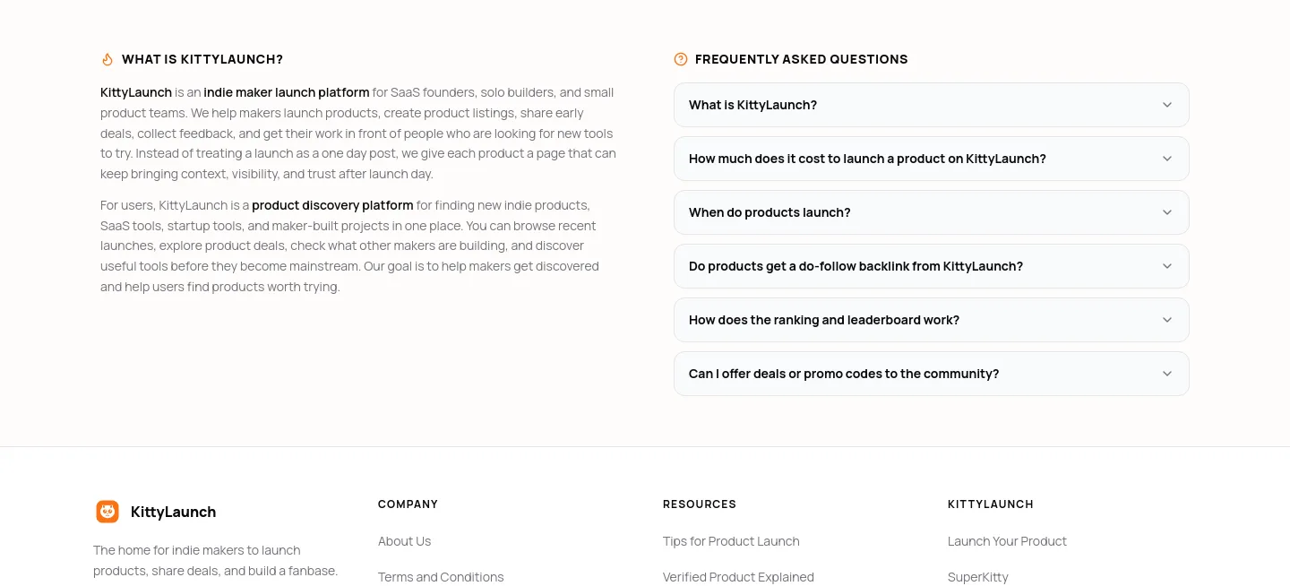 kittylaunch.com FAQ section