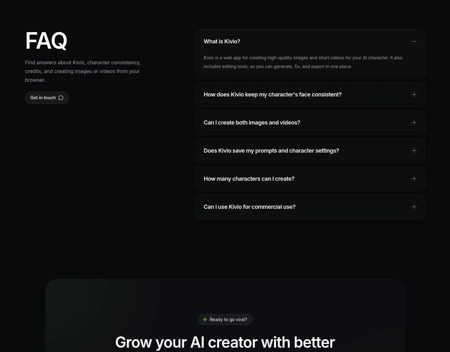 kivio.app — FAQ