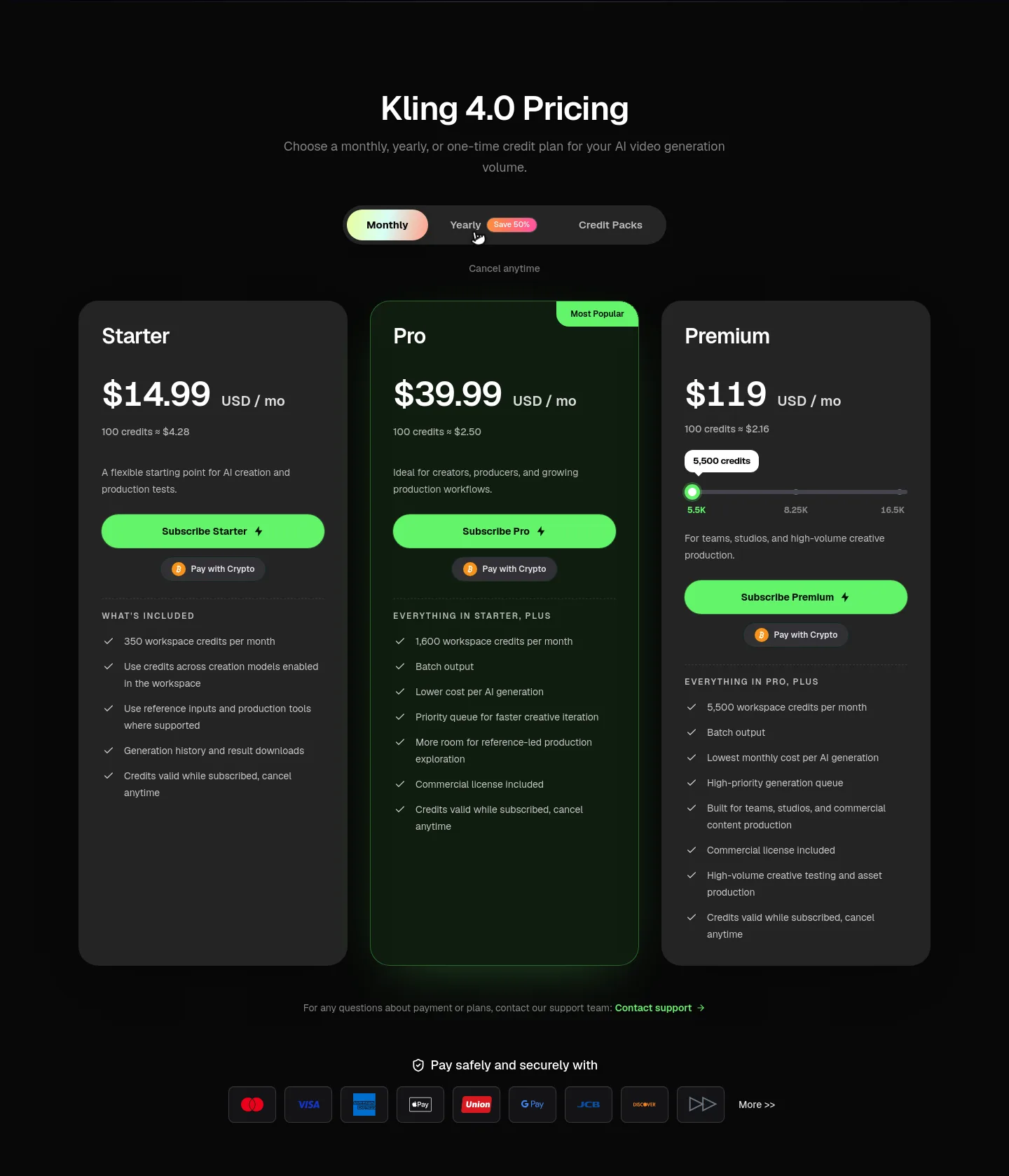 kling4ai.art — Pricing