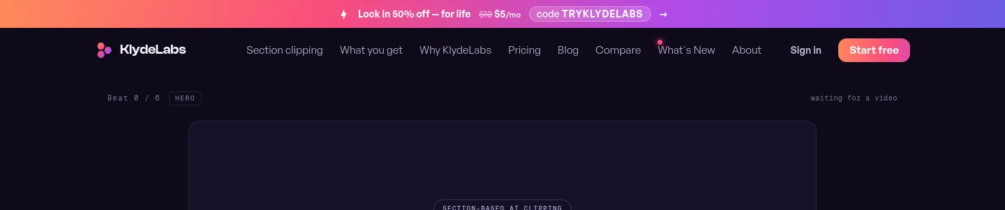 klydelabs.app — a measured funnel