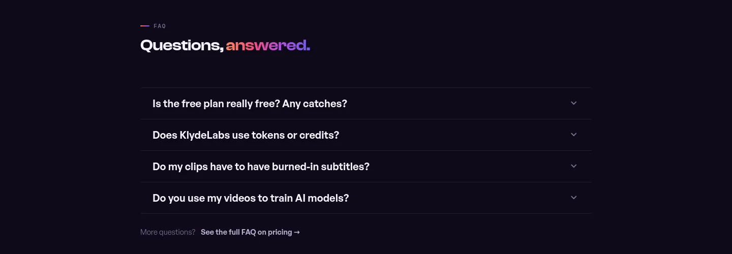 klydelabs.app — FAQ