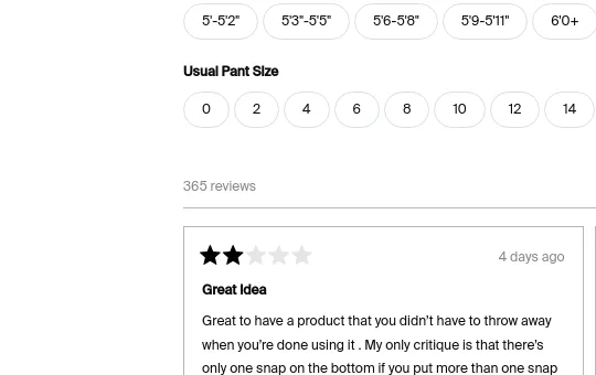 Rating element from knix.com
