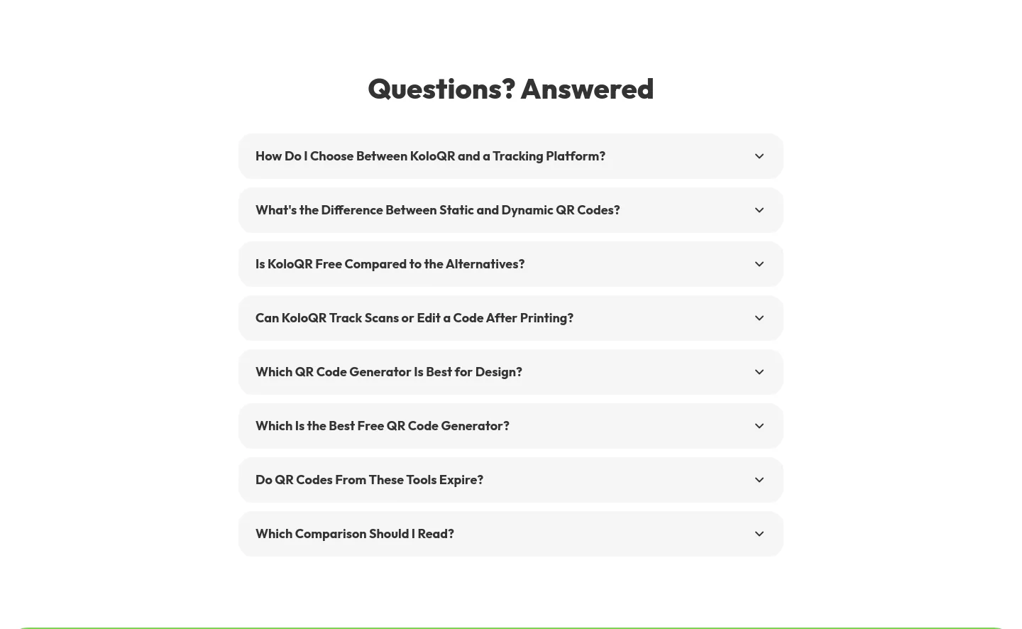 koloqr.com — a real FAQ section