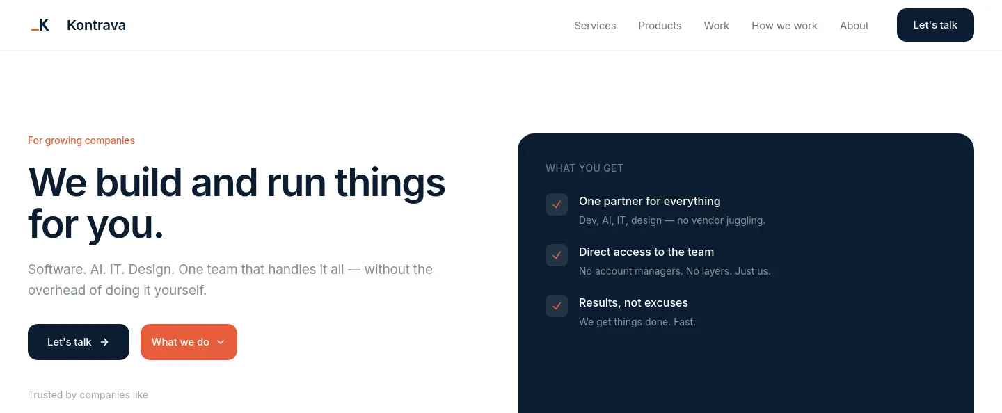 kontrava.com — a measured funnel