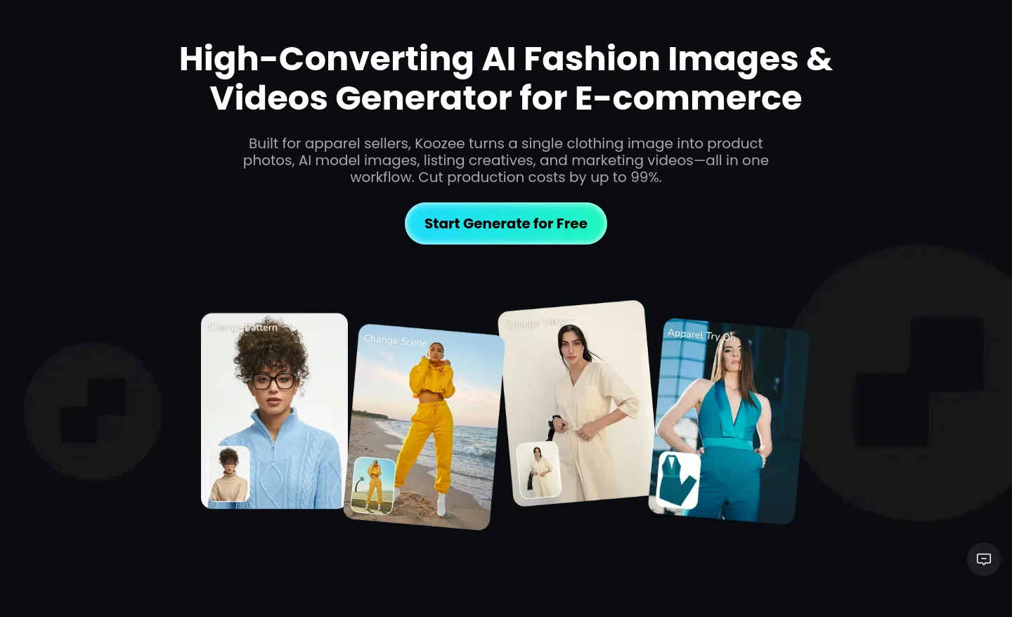 koozee.ai — a real Hero section