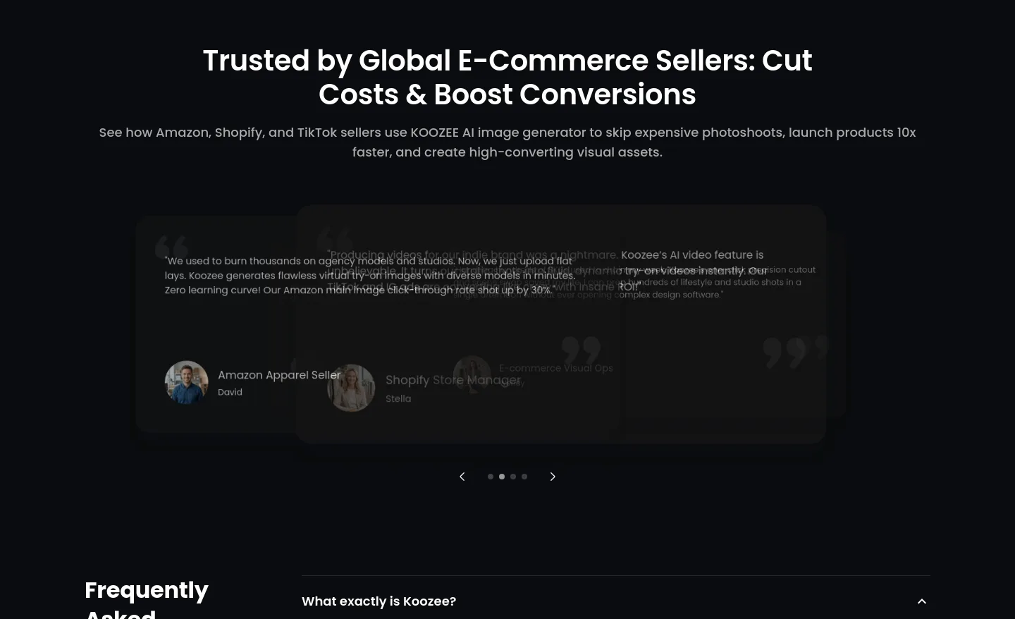 koozee.ai — a real Logo Wall section