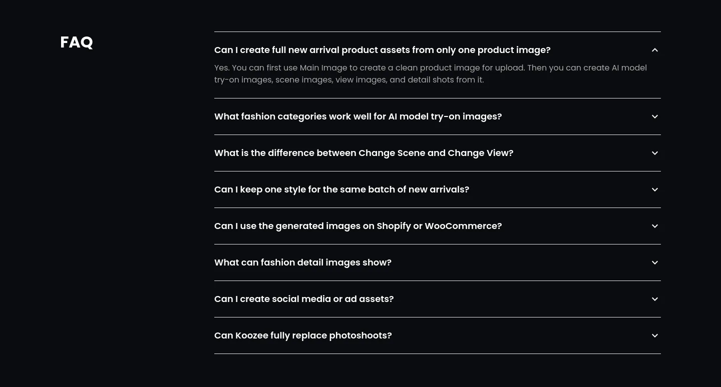 koozee.ai FAQ section