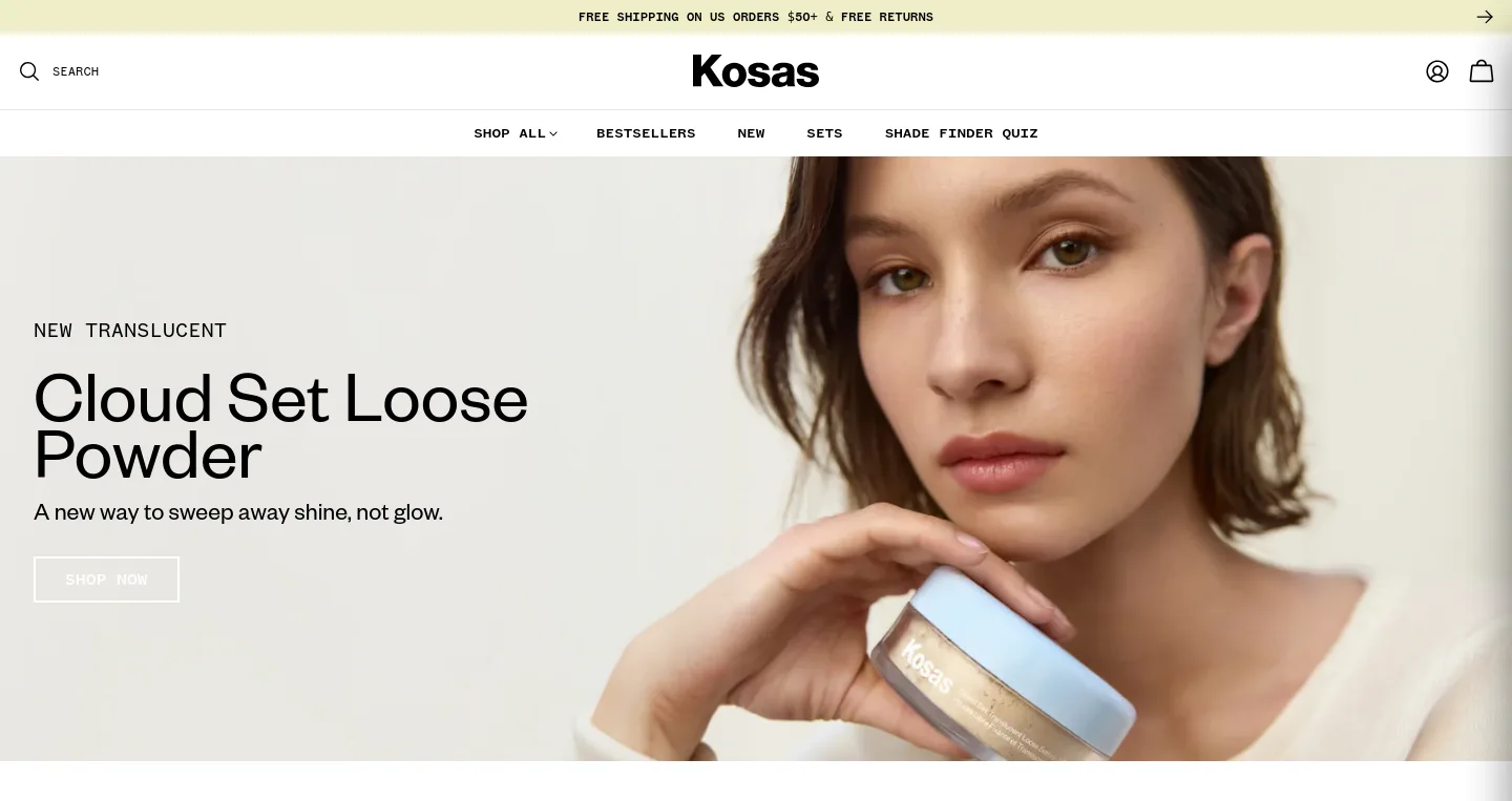 kosas.com — a measured funnel
