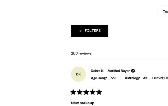 Rating element from kosas.com