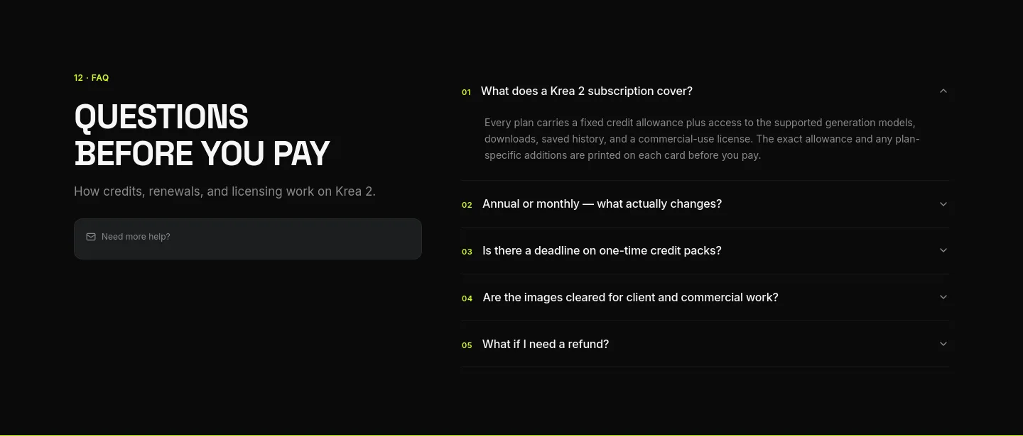 krea-2.pro FAQ section