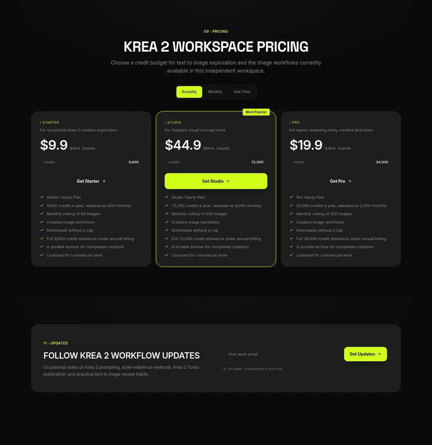 krea-2.pro — Pricing