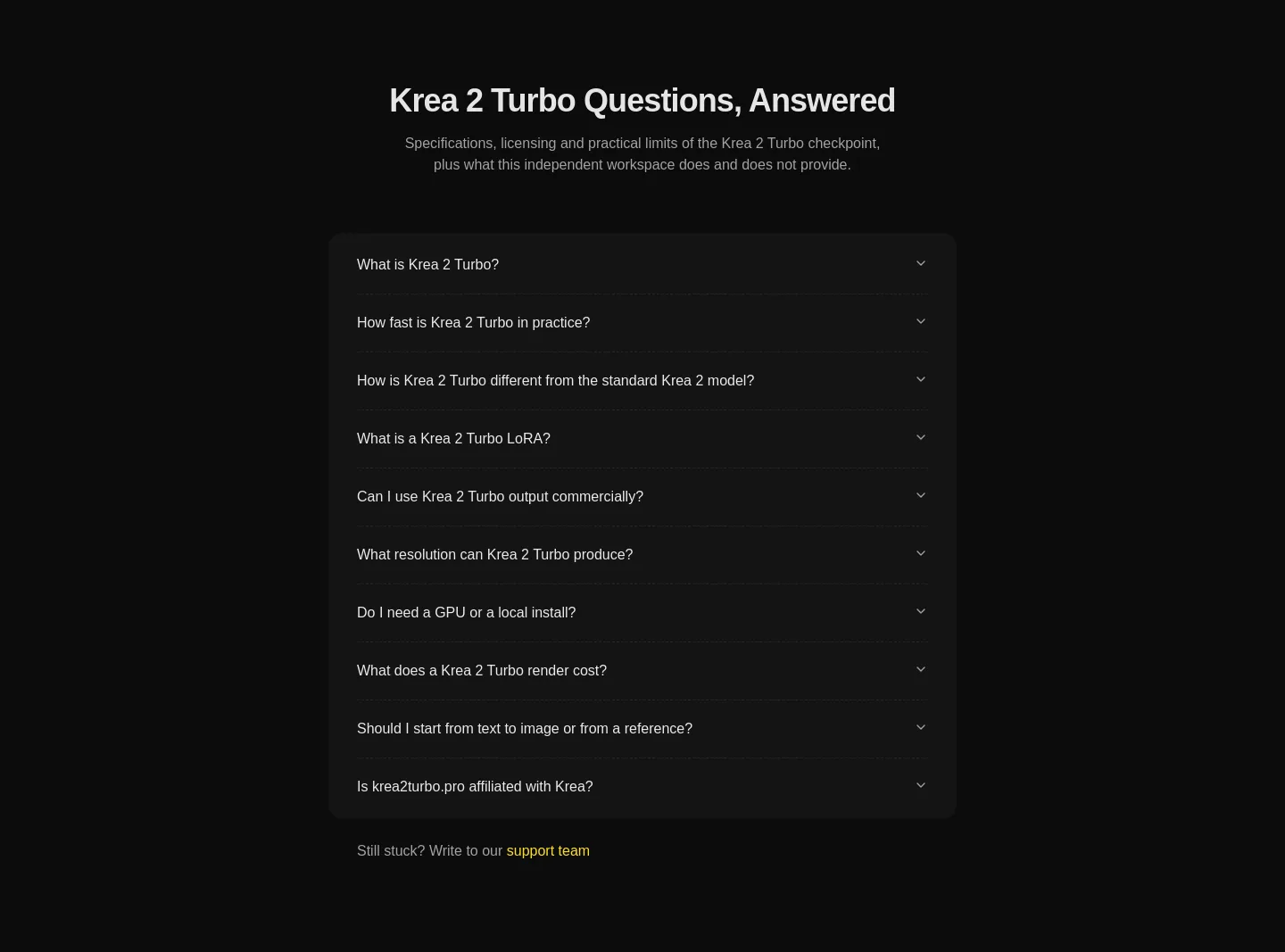 krea2turbo.pro FAQ section