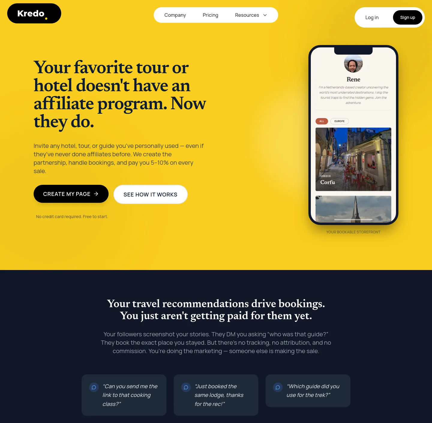 kredo.dev — a measured funnel