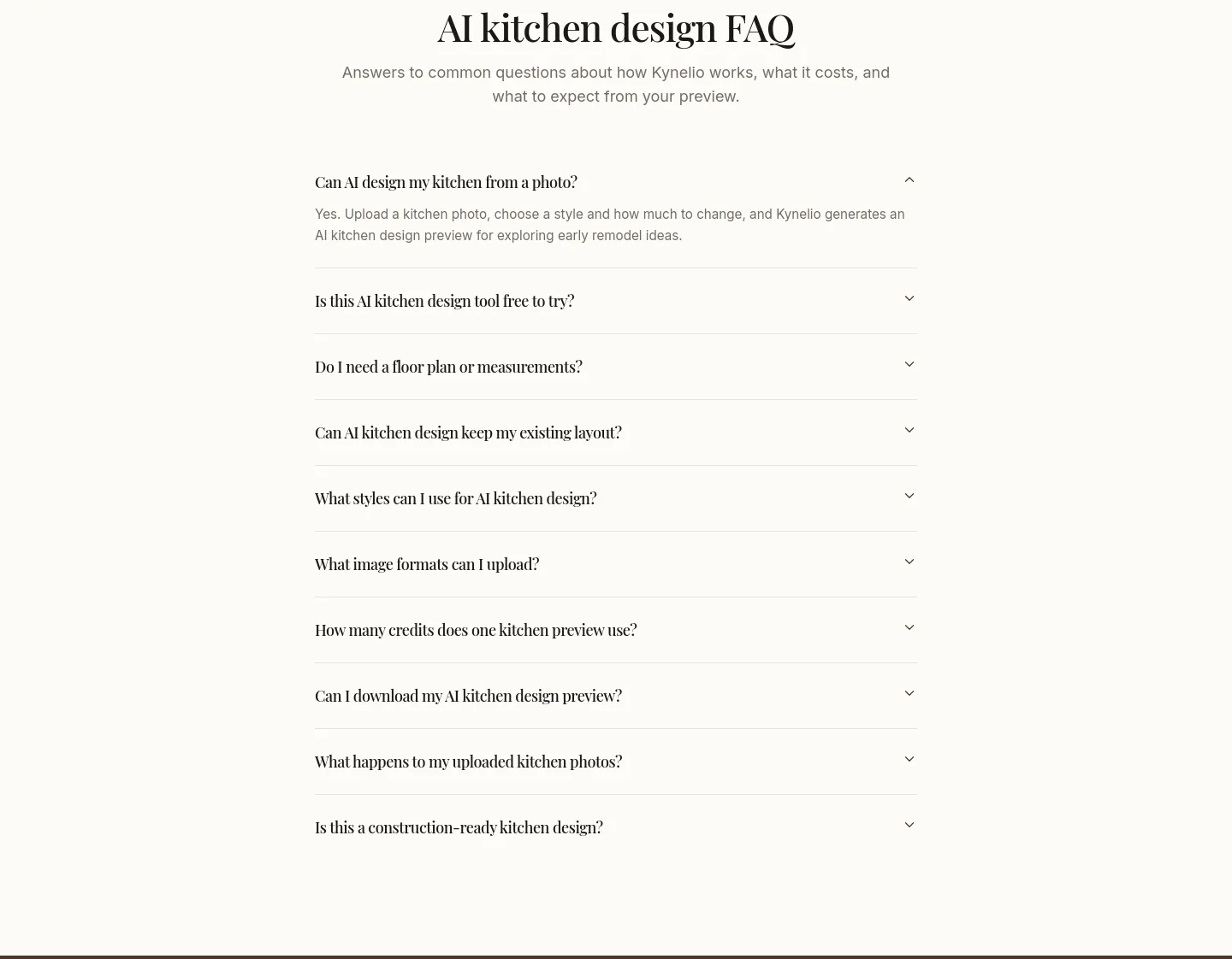 kynelio.com FAQ section