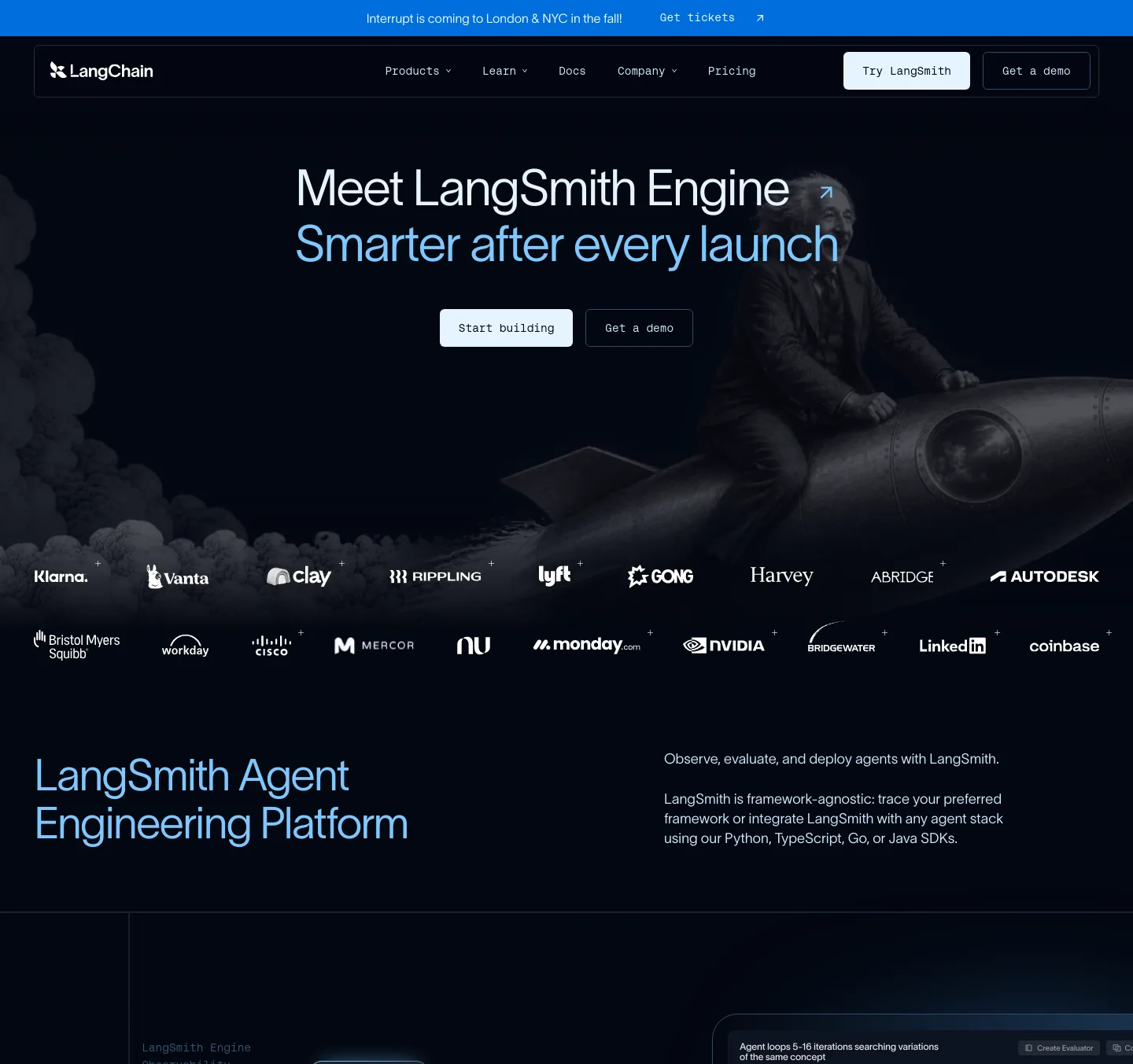 langchain.com — a measured funnel