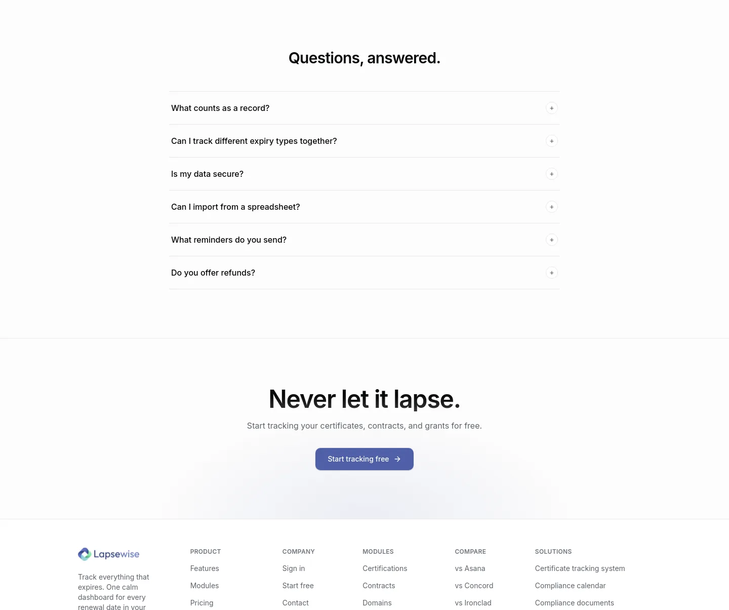 lapsewise.com — FAQ