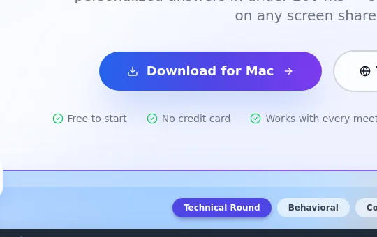 No credit card element from lastroundai.com
