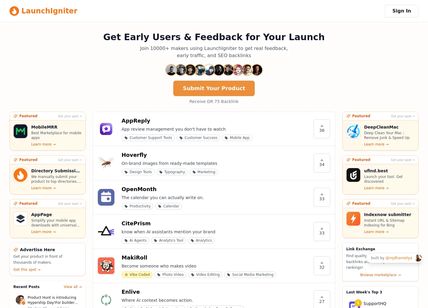 launchigniter.com — a measured funnel