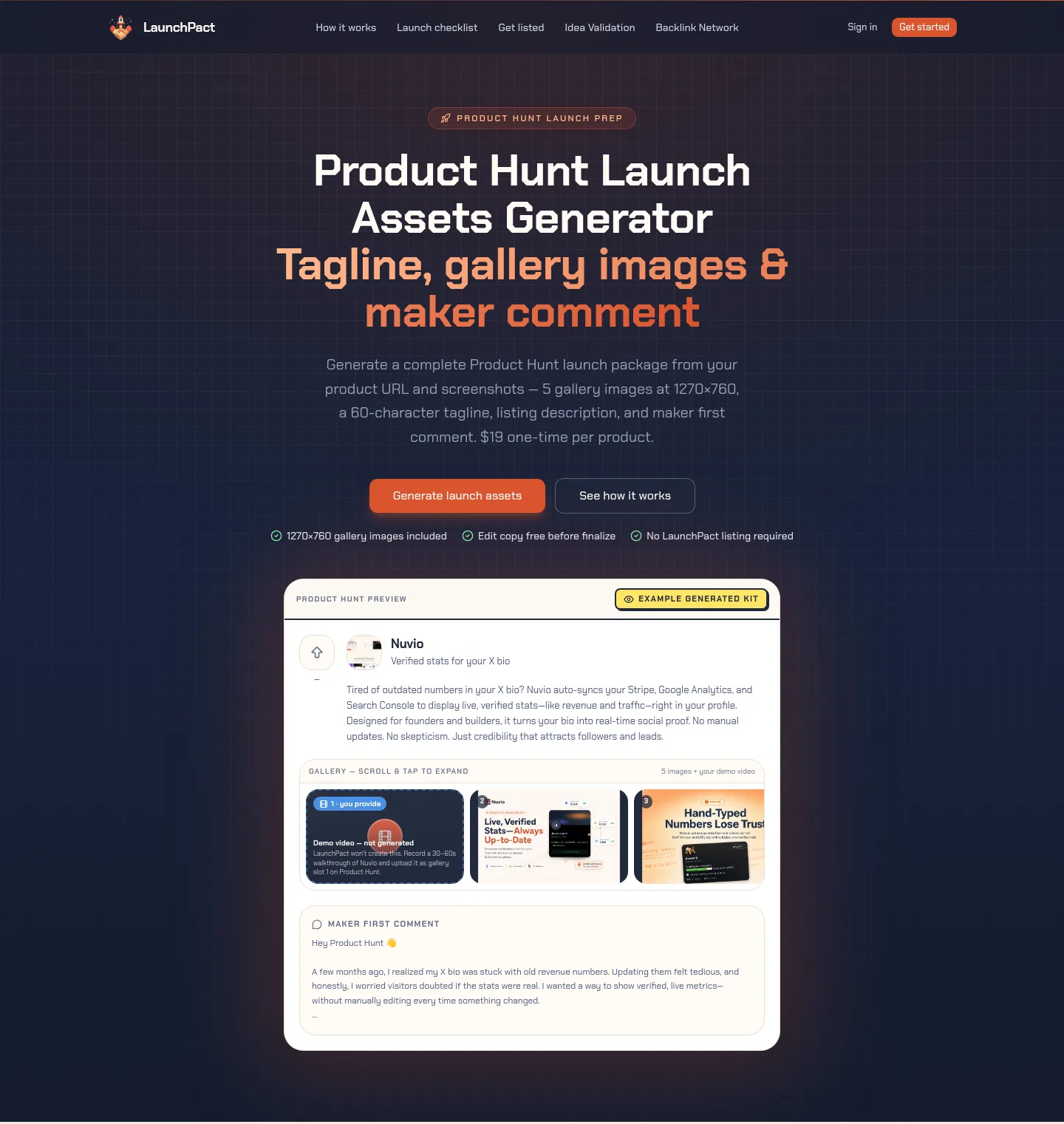 launchpact.io Hero section