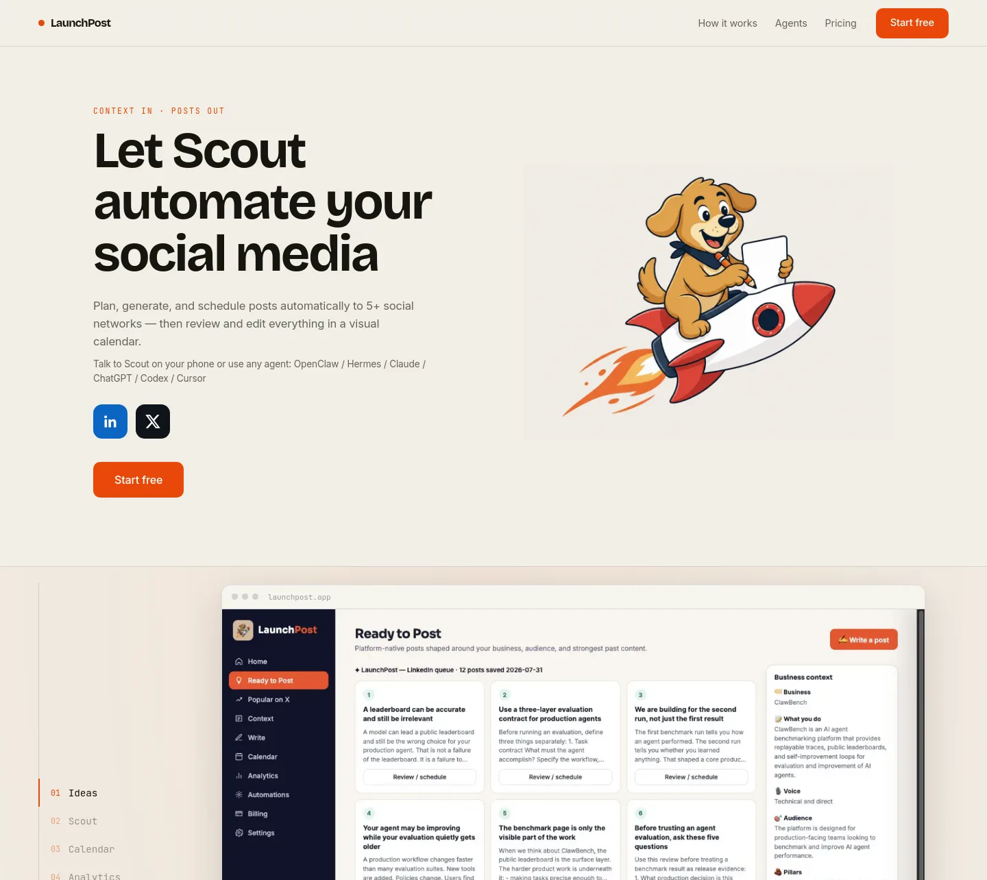 launchpost.app — a measured funnel