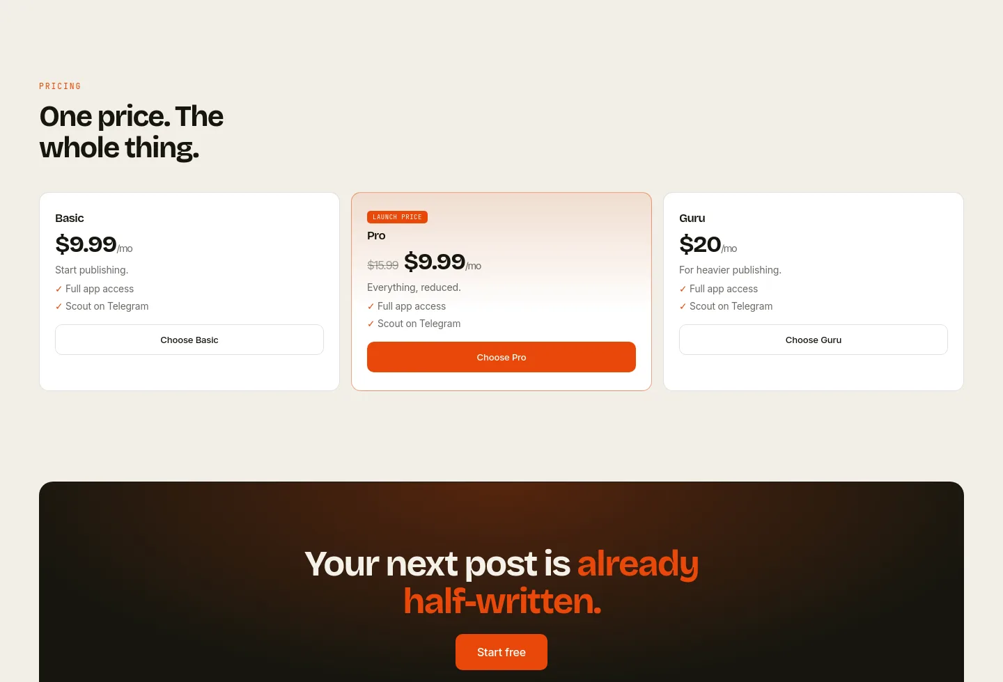 launchpost.app — Pricing