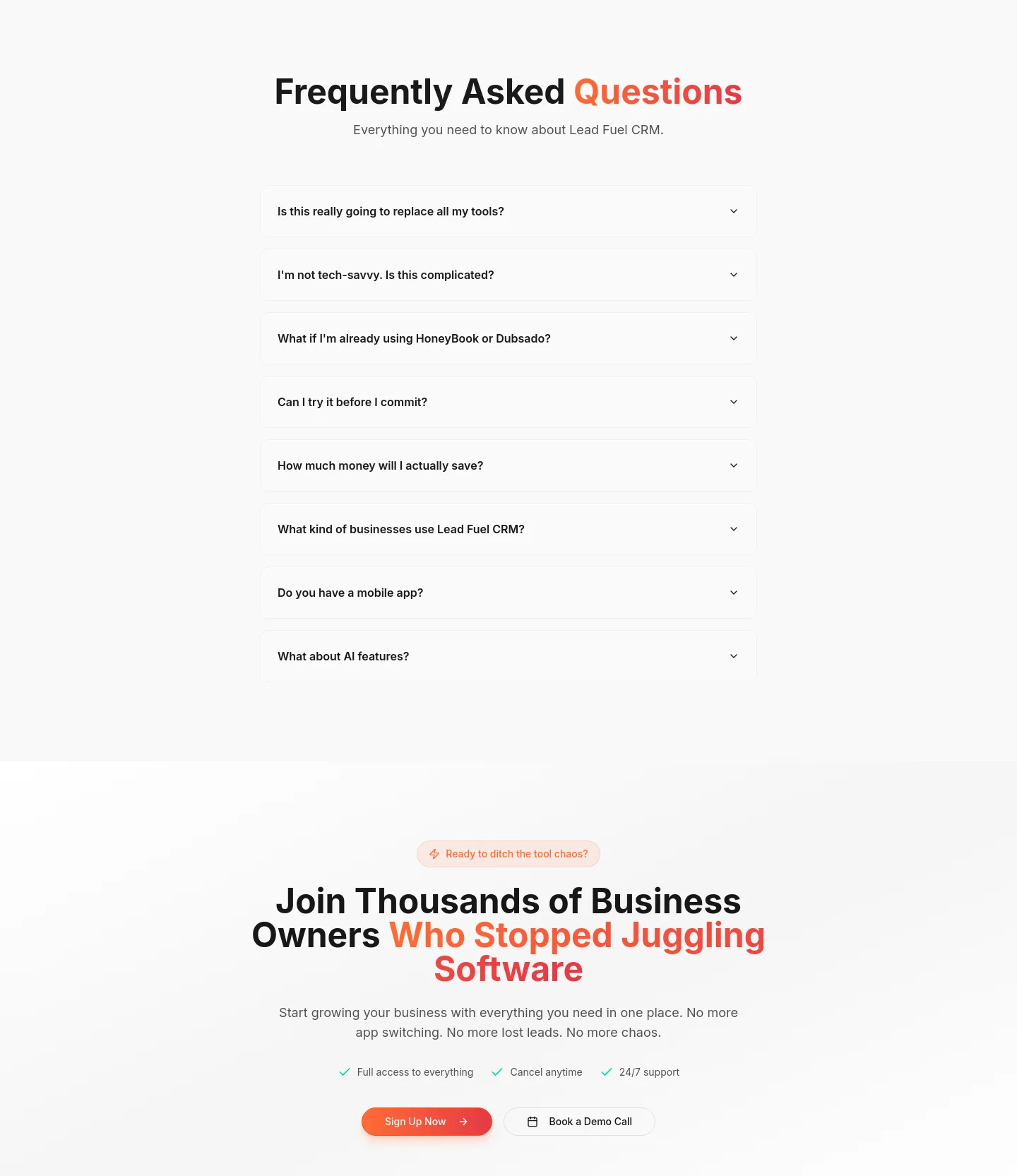 leadfuelcrm.com — FAQ