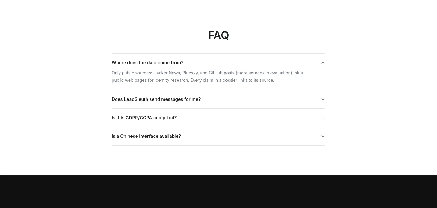 leads.zalize.com FAQ section