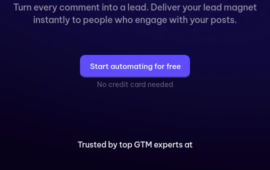 No credit card element from leadshark.io