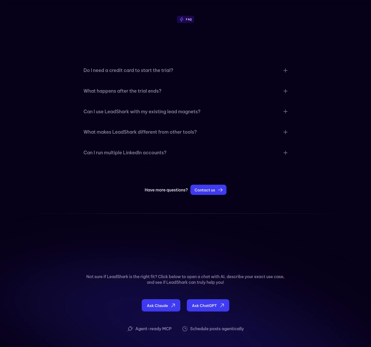 leadshark.io — FAQ