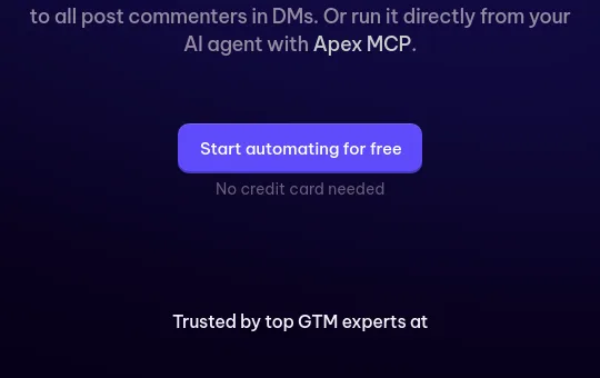 No credit card element from leadshark.io