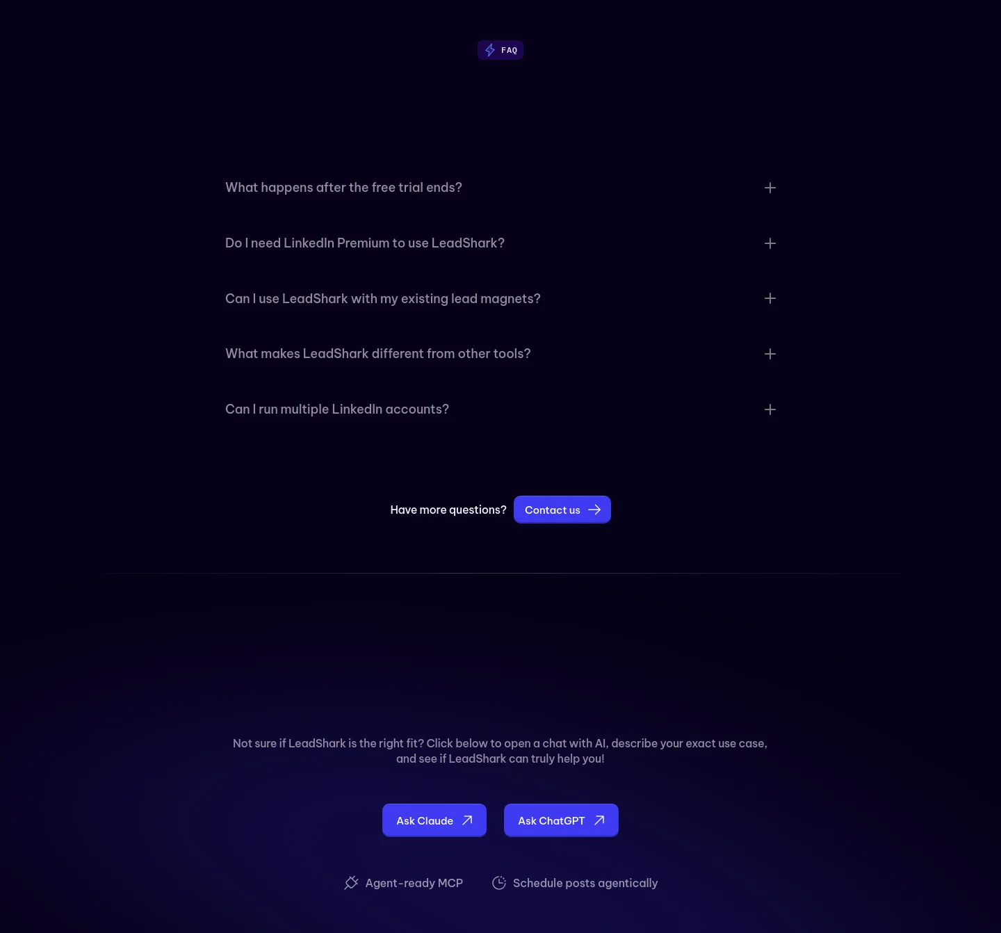 leadshark.io — FAQ