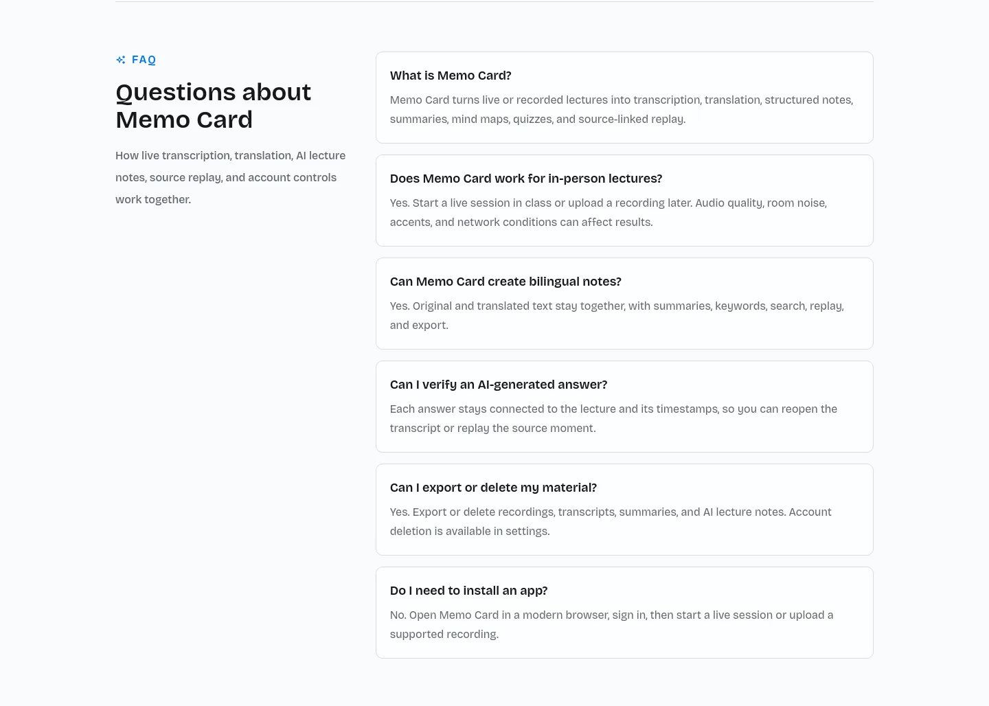 lectmate.com FAQ section