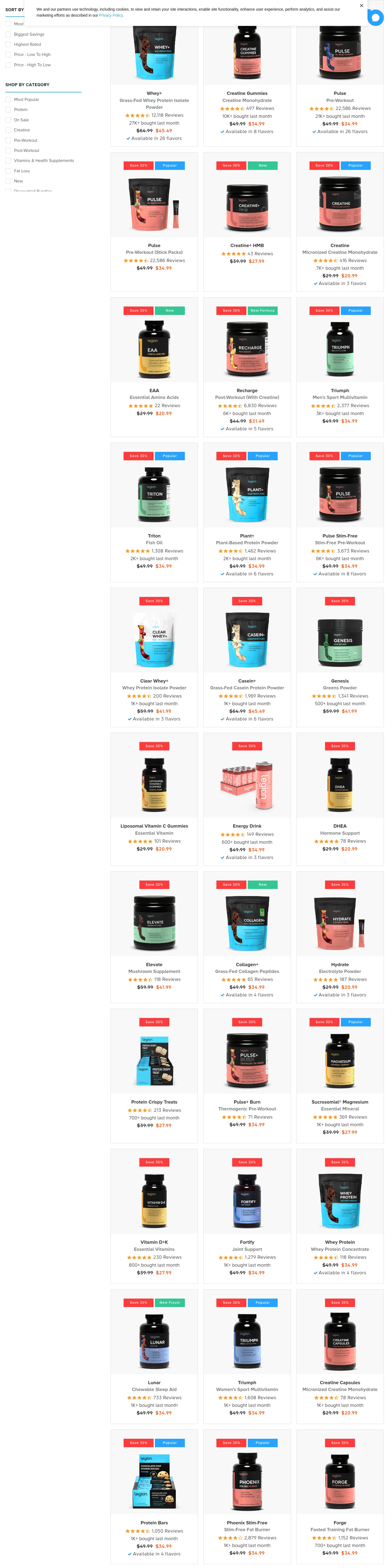 legionathletics.com Pricing section