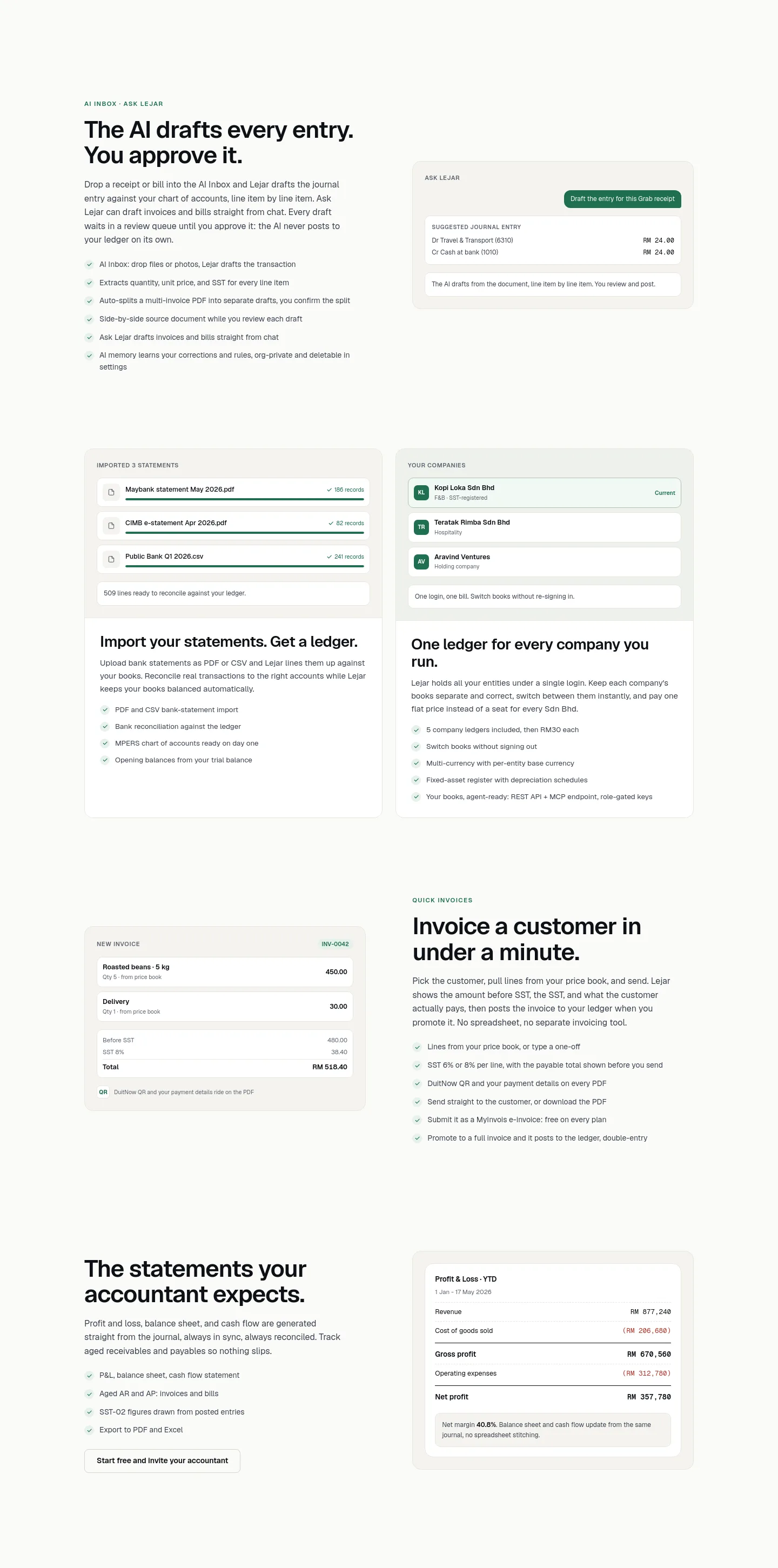 lejar.ai — Features