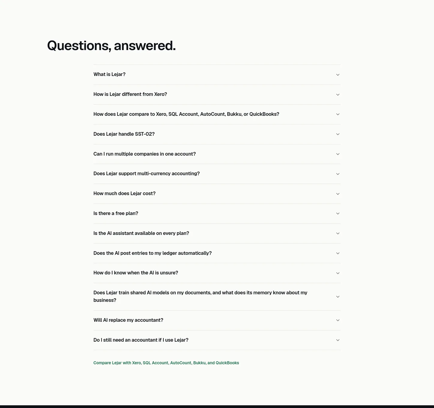 lejar.ai FAQ section