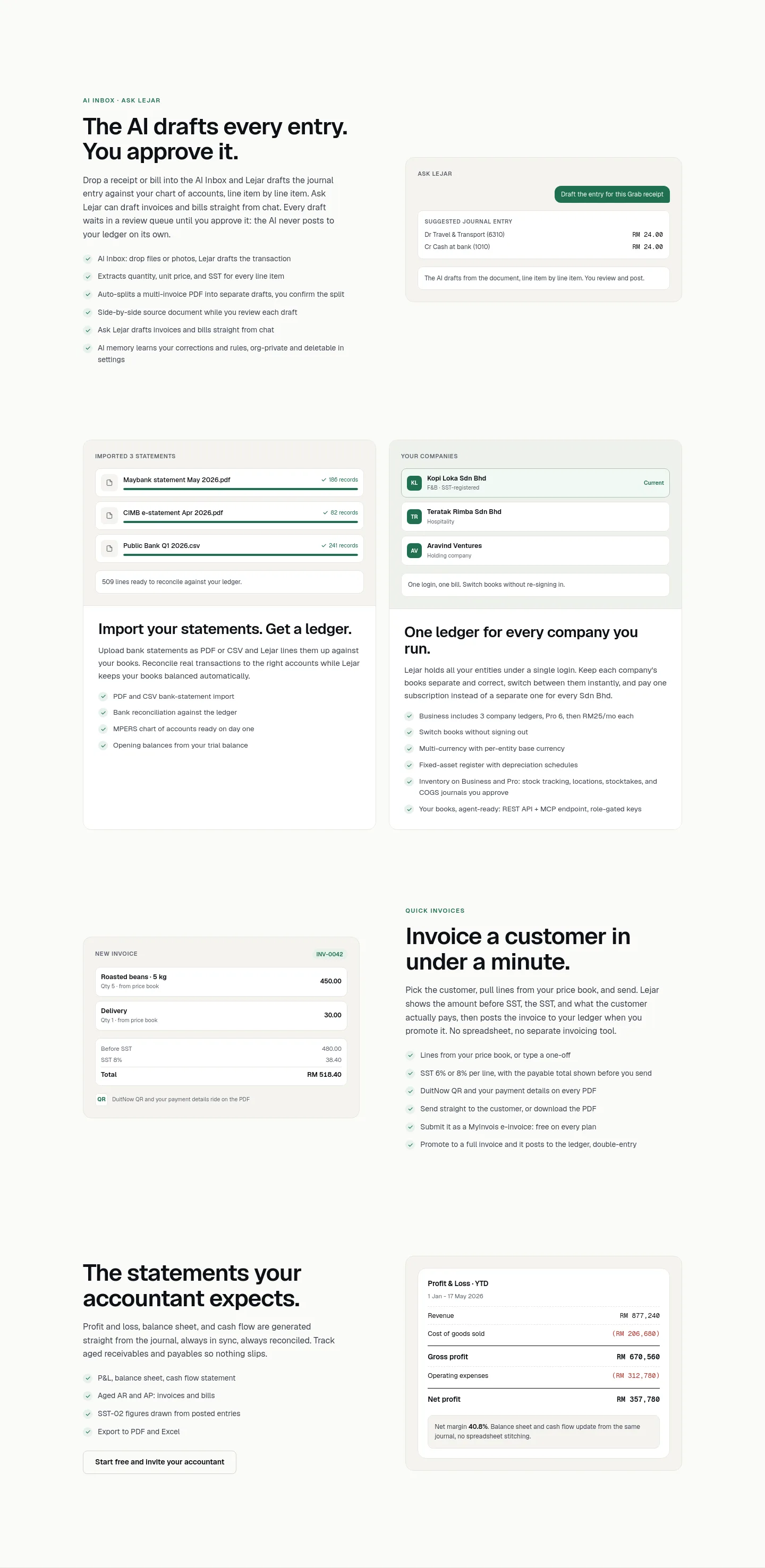 lejar.ai — Features