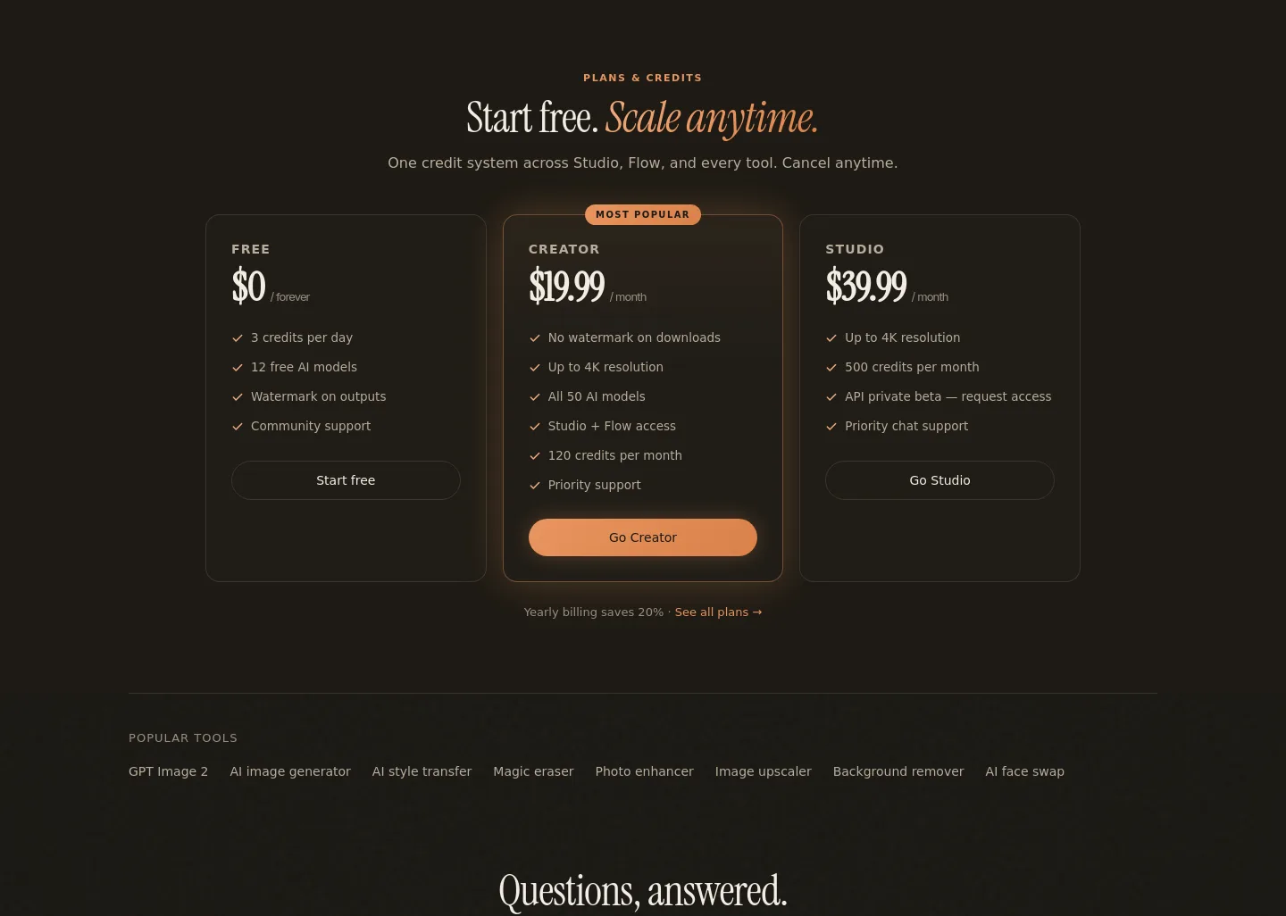 lensgo.ai — Pricing