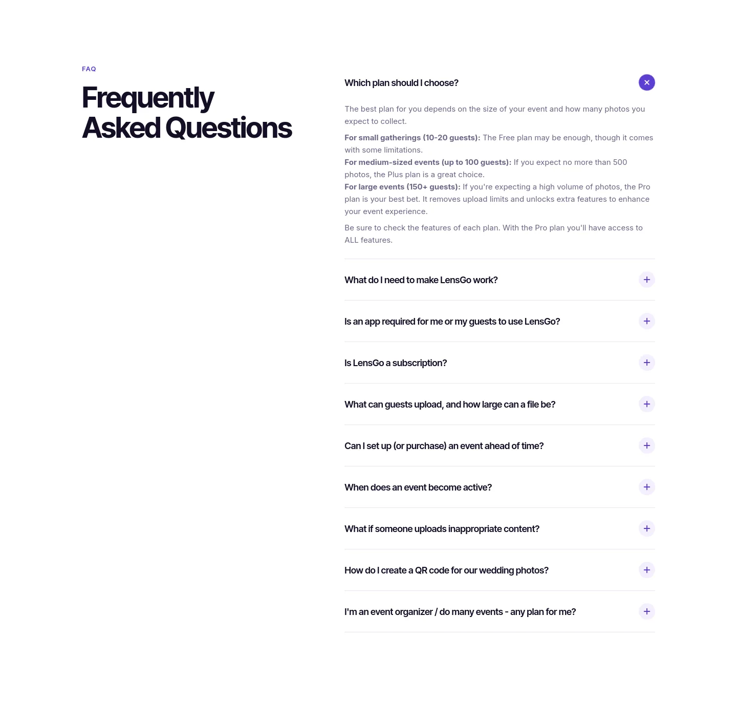 lensgo.app FAQ section
