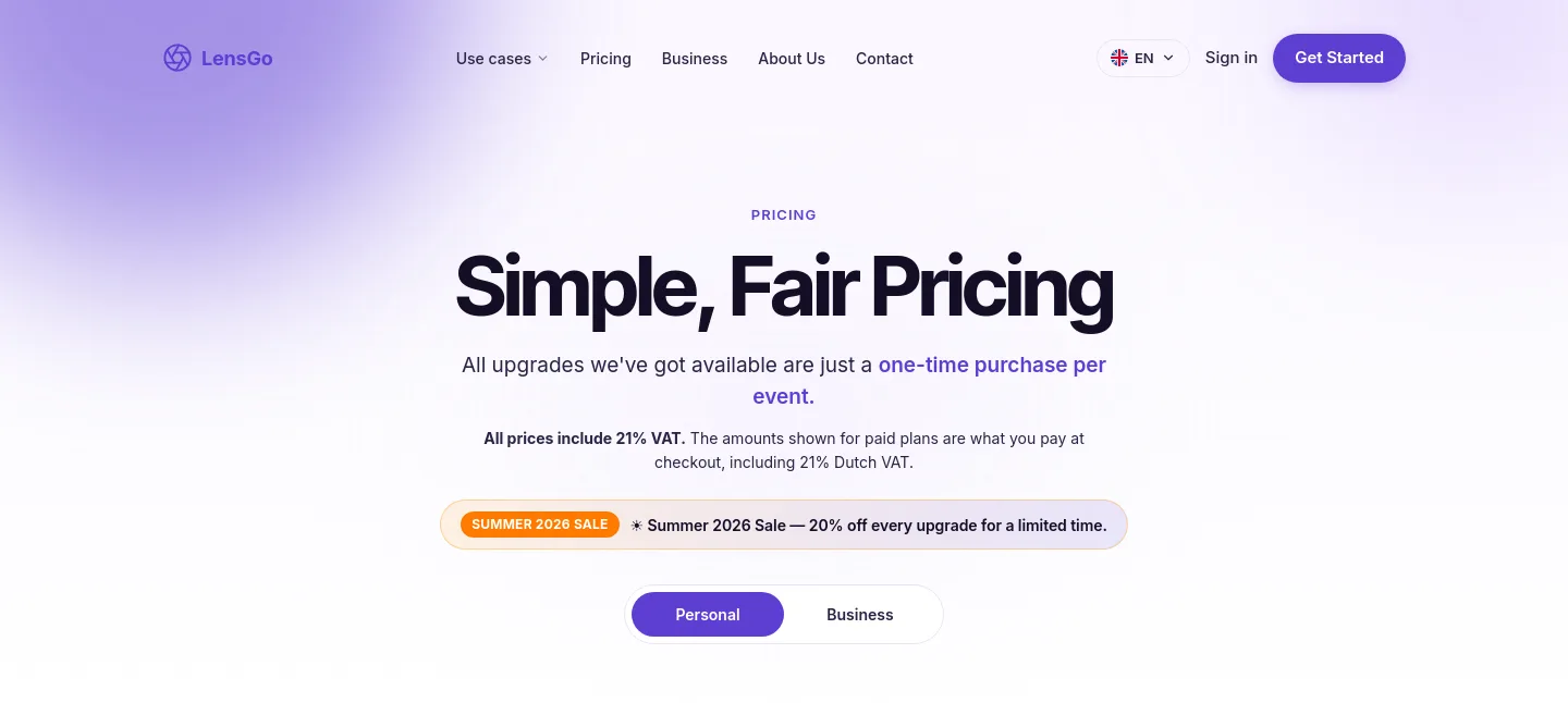 lensgo.app Hero section
