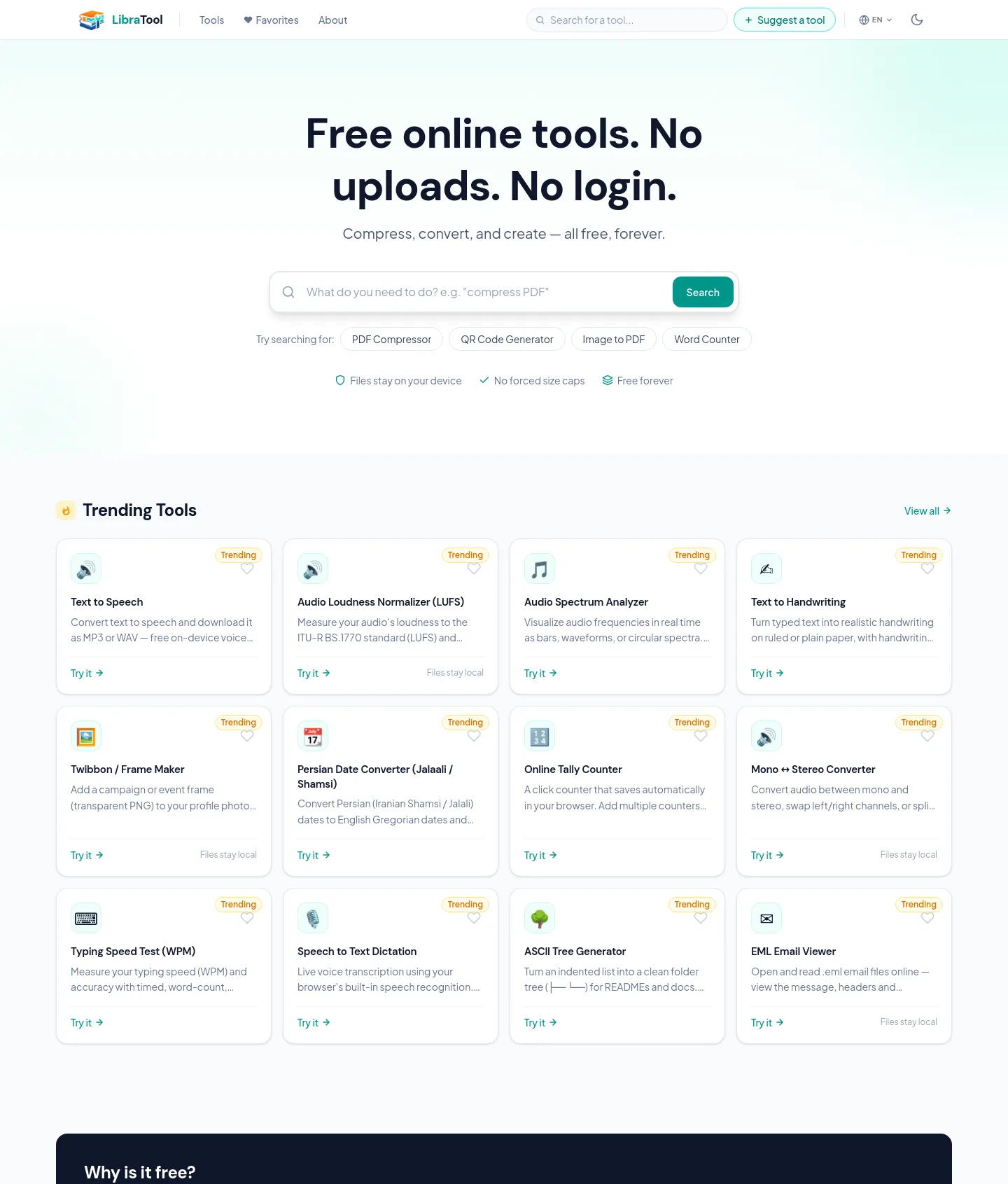 libratool.com — a measured funnel
