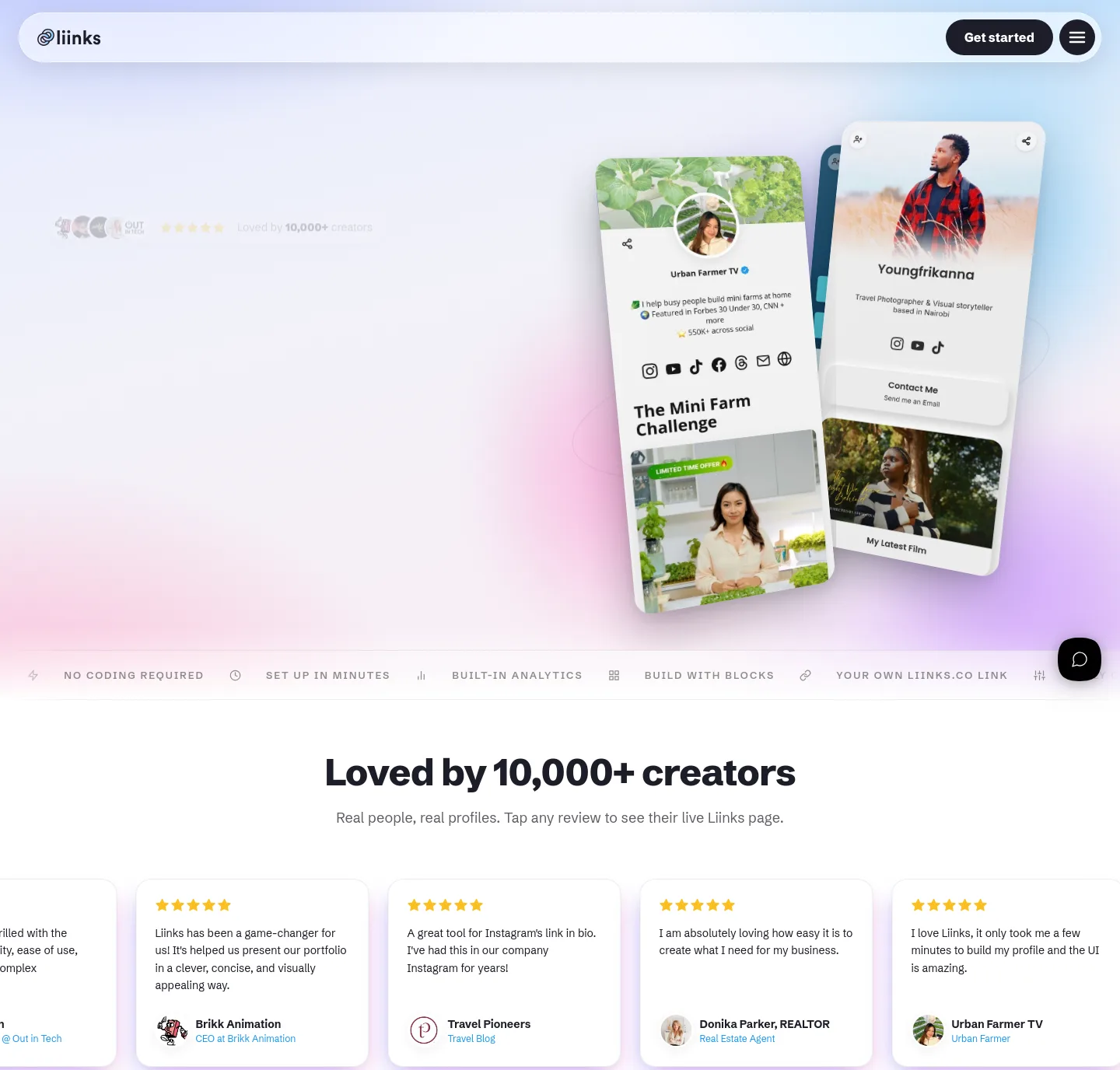 liinks.co — a measured funnel